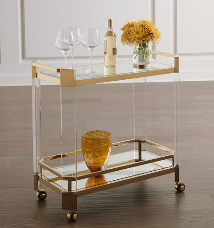 Acrylic style furniture hotel color design cart features acrylic wine cart