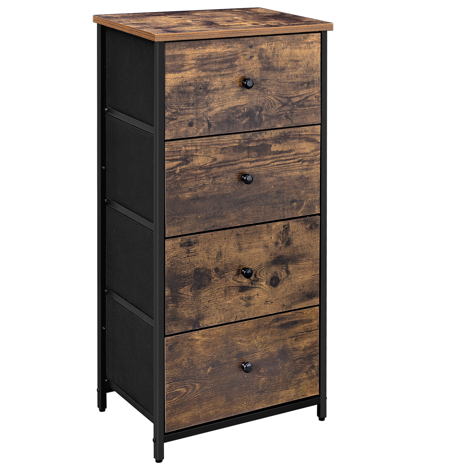 SONGMICS Storage Cube Dresser Custom Bedroom Furniture Wooden Storage Cabinet 4 Drawer Chest of Dresser
