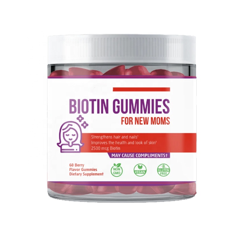 Веганские Безглютеновые волосы Gummies витамины для роста волос с 5000mcg биотин витамины B цинковые добавки для волос