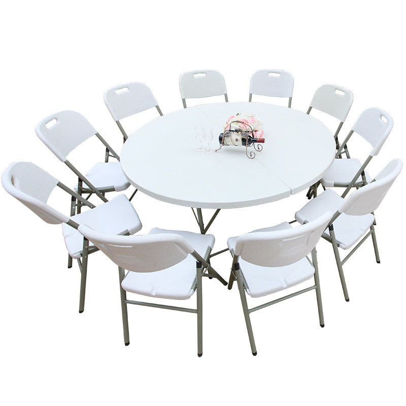 china wholesale modern metal outdoor banquet round plastic folding table