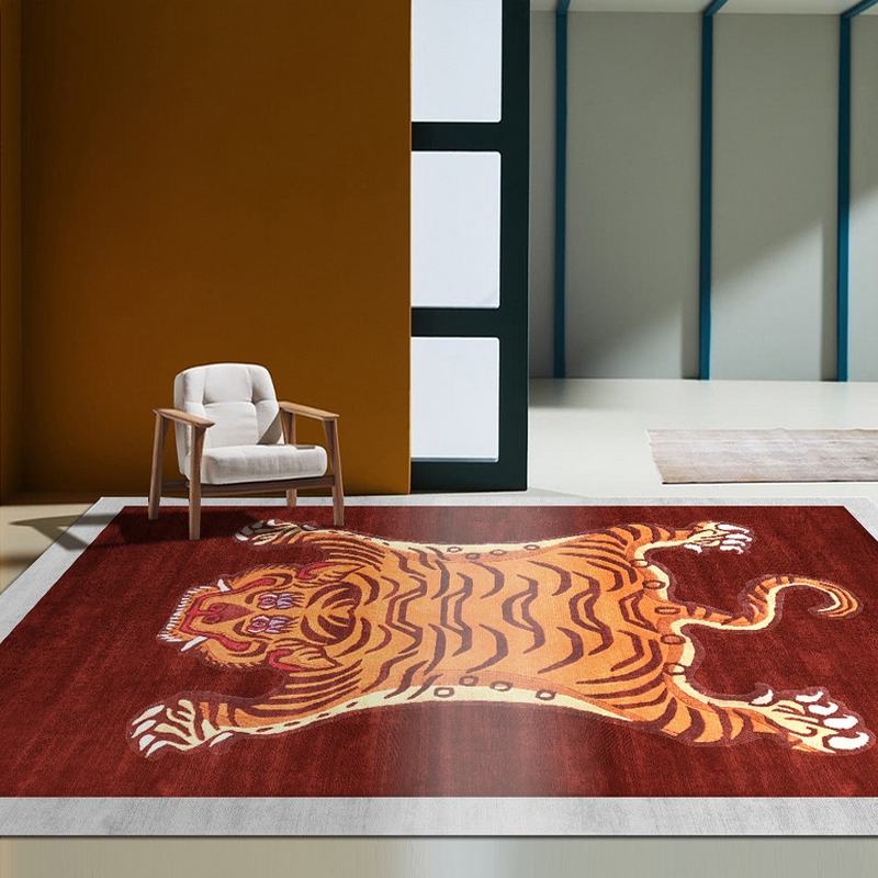 Wholesale large size tiger red blue carpet blanket can be customized home decoration