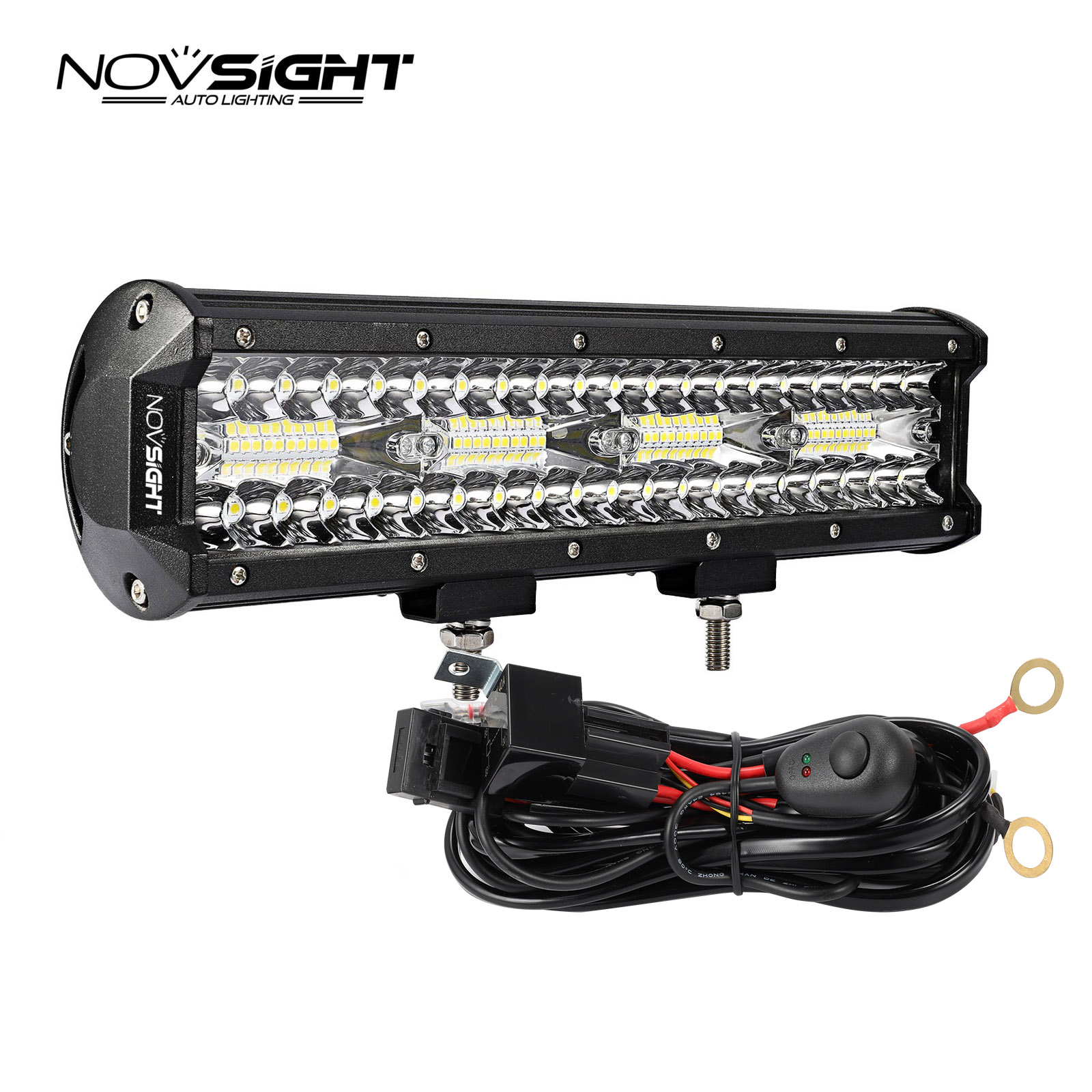 Novsight High Power 24000lumen Tri-row 6000k 12inch 240w Work Driving Light Truck Atv Offroad Car Led Light Bar