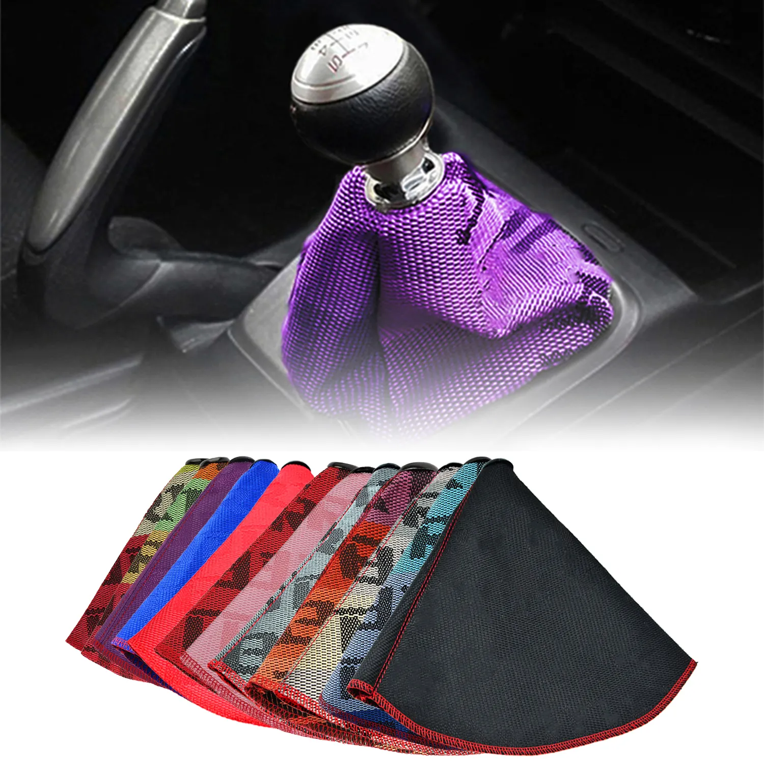 JDM Racing universal cloth manual custom car automatic gear lever stick shifter shift kain knob perseneling mobil boot cover