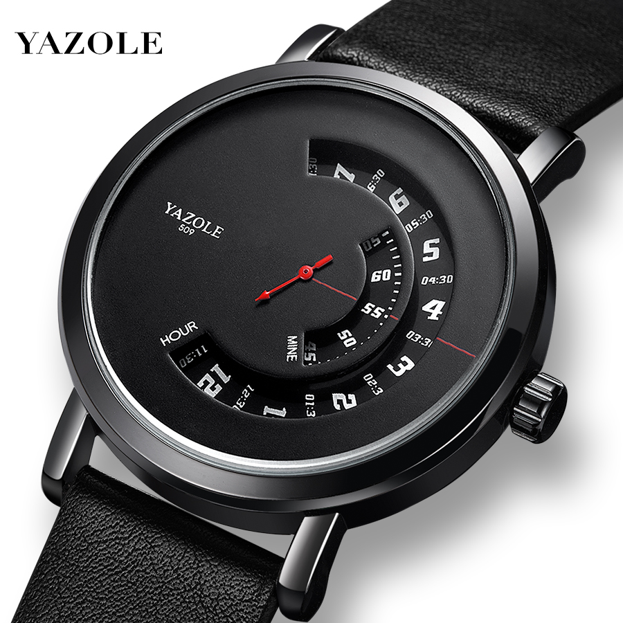 YAZOLE 509 510 511 Special Design Black Wrist Watch Men Relojes Yazole Watches