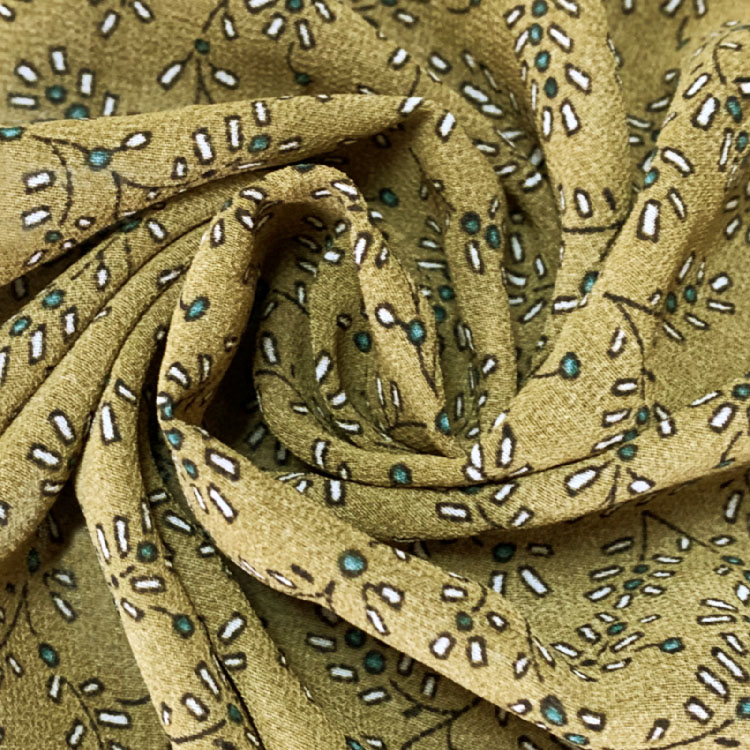 Hi-twist Silk Feeling 100% Polyester Chiffon Crepe Printed Fabrics Printed Silk Chiffon Fabric For Lady Dress