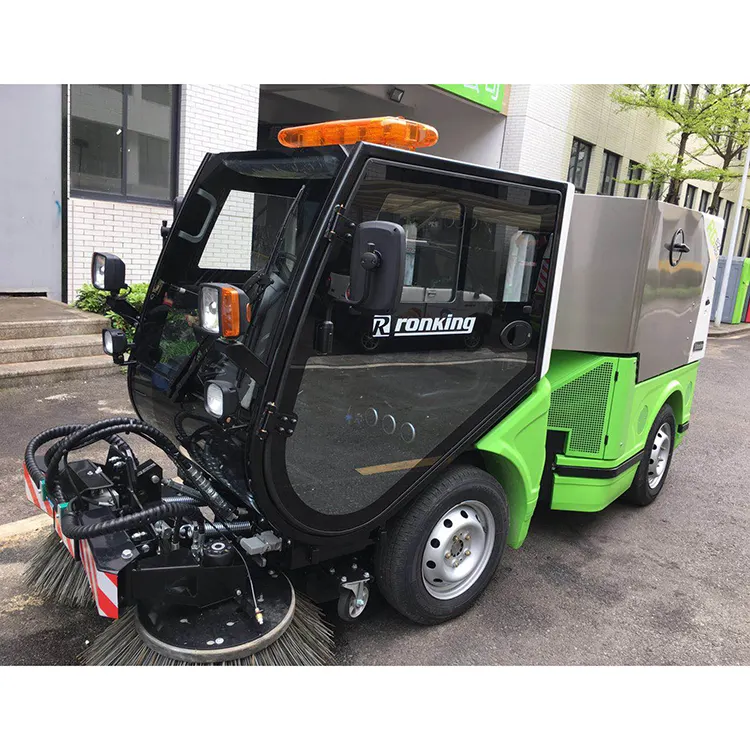 High Configuration Electric Four Wheel Steering Road Sweeper Cleaning Machine Road Sweeper Self Propelled