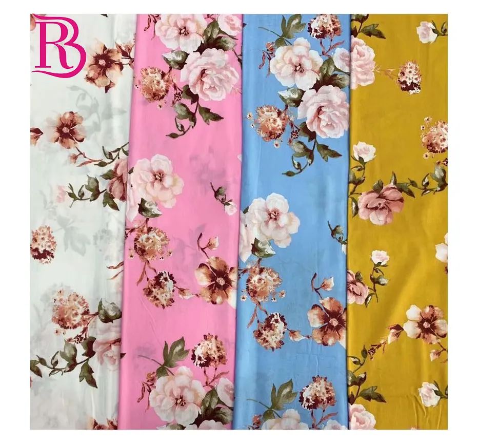 Morden style 100% rayon poplin floral printed fabric soft somali for ladies dresses