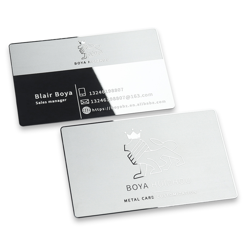 Stainless steel Custom Company Professional Manager Metal Laser Engraved cards luxury Stainless Steel Business Card