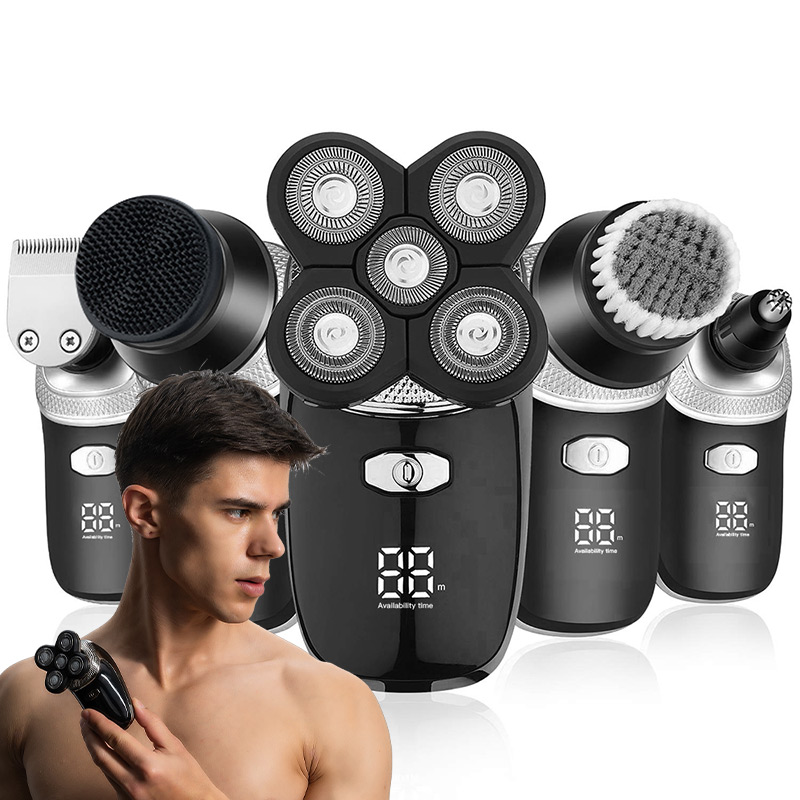 Suttik Professional USB Electric Waterproof Nose Beard Facial Clean 5 In 1Multi Grooming Kit Electric Shaver