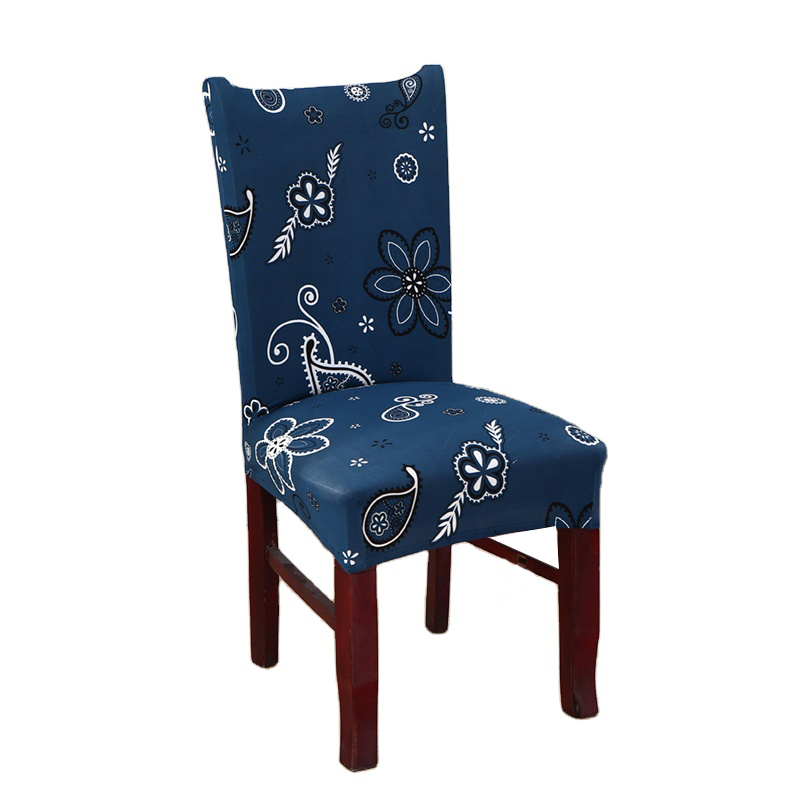 Custom New Printed Stretch Removable Dining Chair Cover Washable Spandex Folding Chair Cover