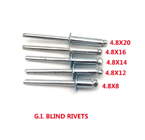 Г. У меня. GI Aluminum G.I. GI сталь SS 304 4,8 мм Dia вытяжная заклепка