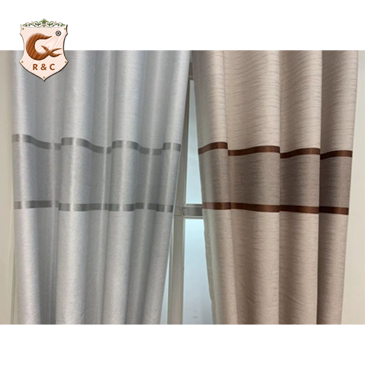 Home Decor New Design Modern Factory Wholesale Cheap Price Embossed Blackout Stripe Curtains