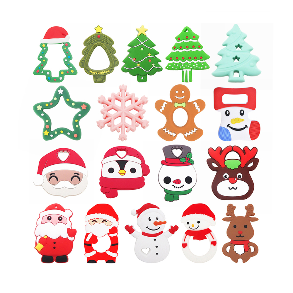 New ChristmasTree Rodent Baby Teething Toys Chewable Nursing Gift BPA Free Christmas Baby Teether