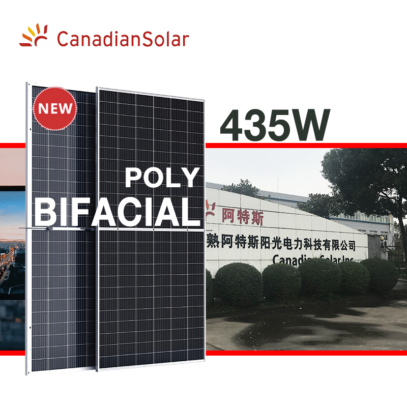 Canadian solar half cell bifacial solar panel 166mm POLY PERC solar panels price 440W 445W 450W 455W panel solar double glass