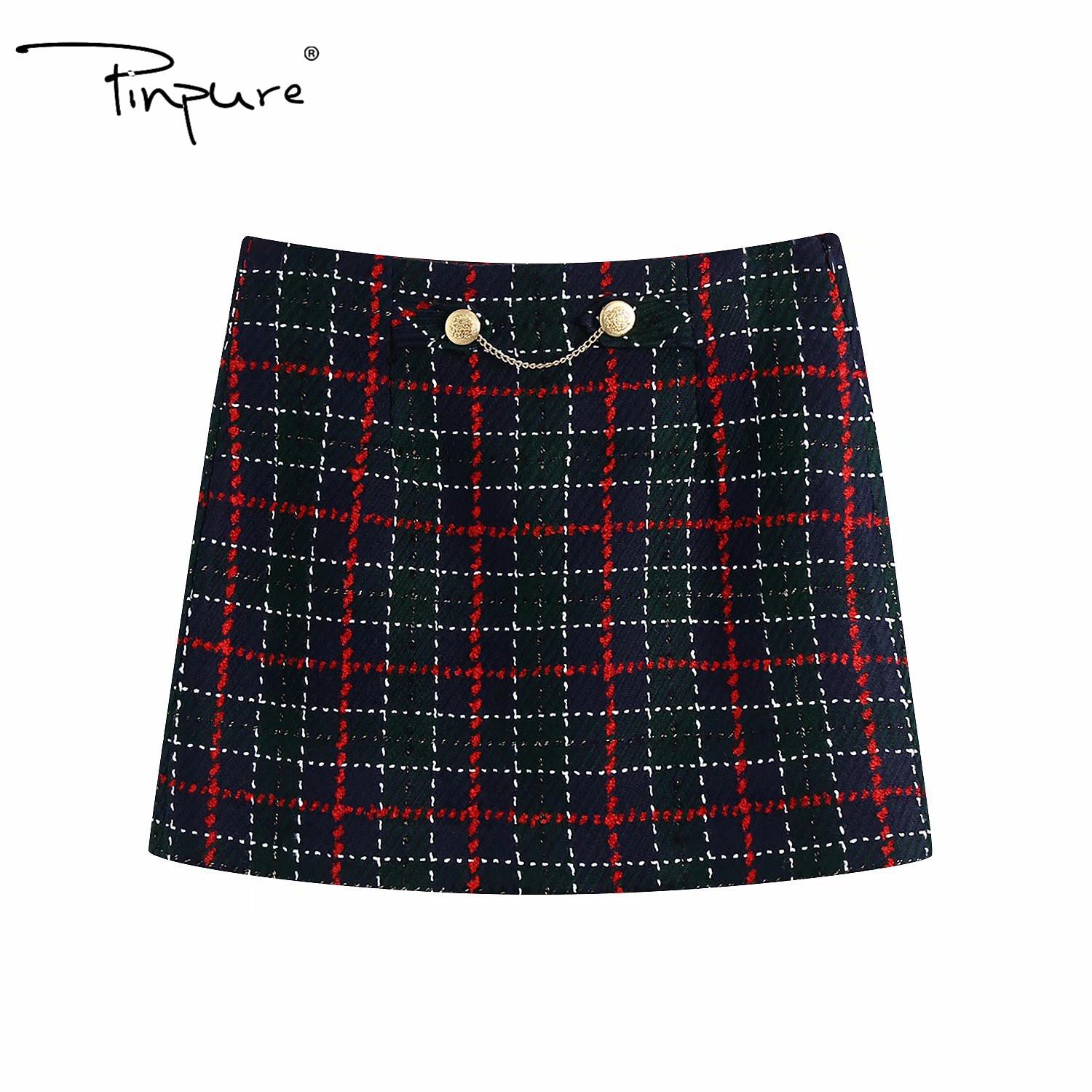 R21456S 2021 New product Plaid Pattern Spring Short Slim Women Casual Wear Mini Skirt