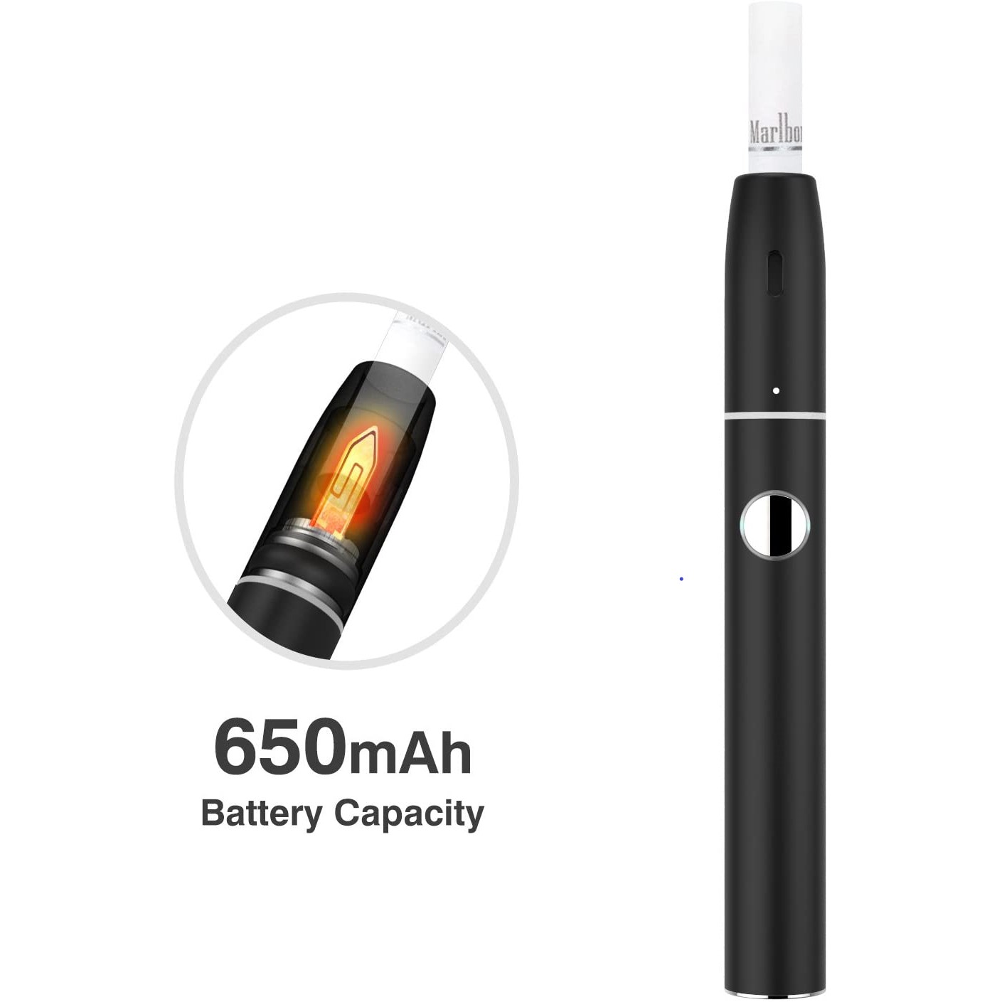 Luxspire Kecig 2.0 plus 650ml Electronic Cigarettes, USB Portable Mini Rechargeable E-cigarette Cylinder Shape Cigarette