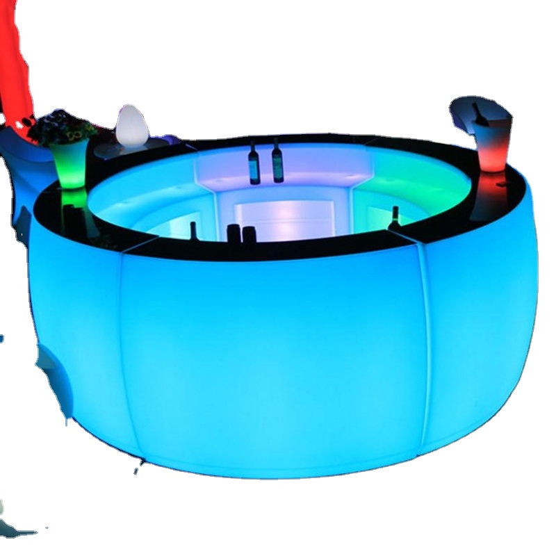 LED 1/4 круглая барная стойка, пластиковая светящаяся мебель, креативный досуг, бар для ночного клуба, поставки уличной светодиодной мебели