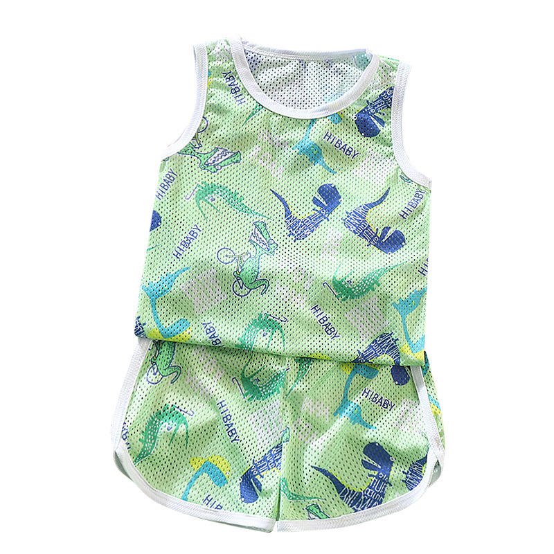 Summer new boy cloth breathable basketball uniform sports vest shorts suit
