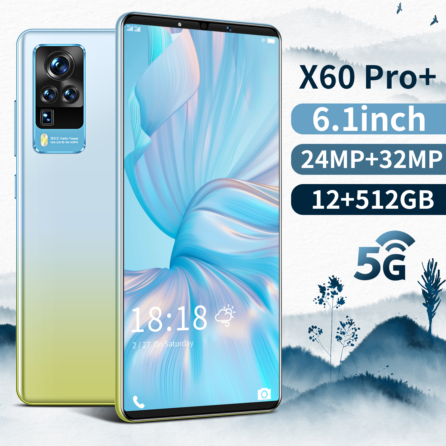 X60 Pro Android Мобильные телефоны 12 + 512 ГБ 24 + 48 Мп 5000 мАч 5G смартфоны две SIM-карты Оригинальная разблокированная глобальная версия сотовый телефон