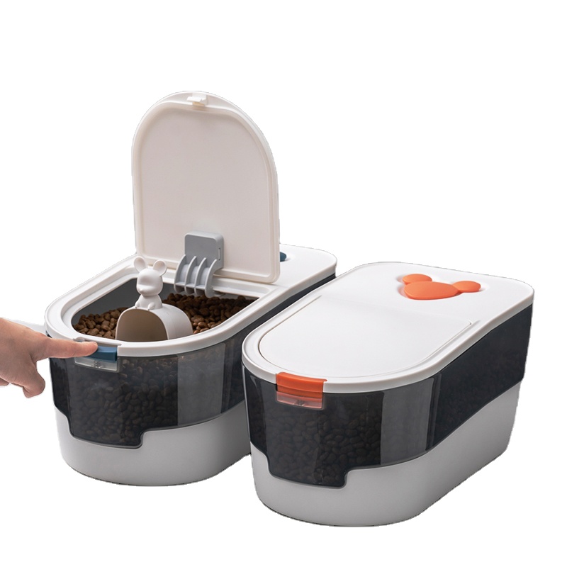 New press grain storage barrel 5KG transparent dog food cat food bucket household insect proof moisture-proof sealed