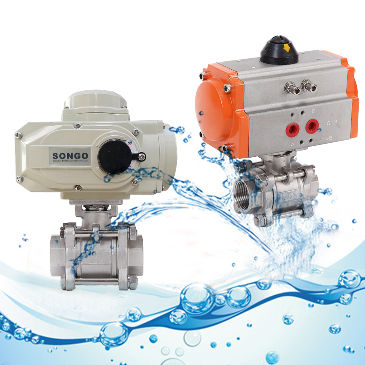 2 way motorized ball valve ss304 on/off type 3 PCS stainless steel 316 12V 24V DC 220V DN32 Rotary Electric Actuator ball valve
