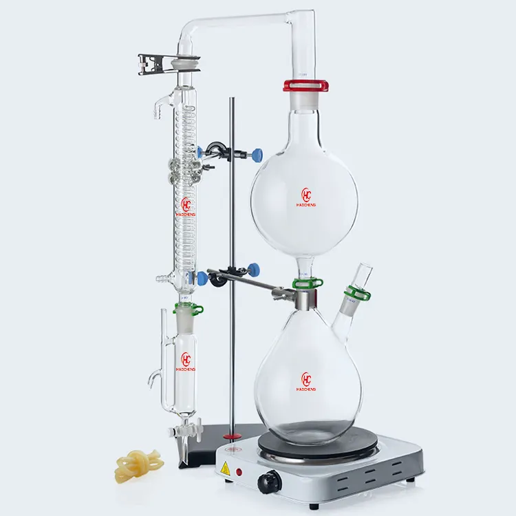 Lab Hot Sale 2L 5L 10L 20L  Essential Steam Oil Distillation Glassware