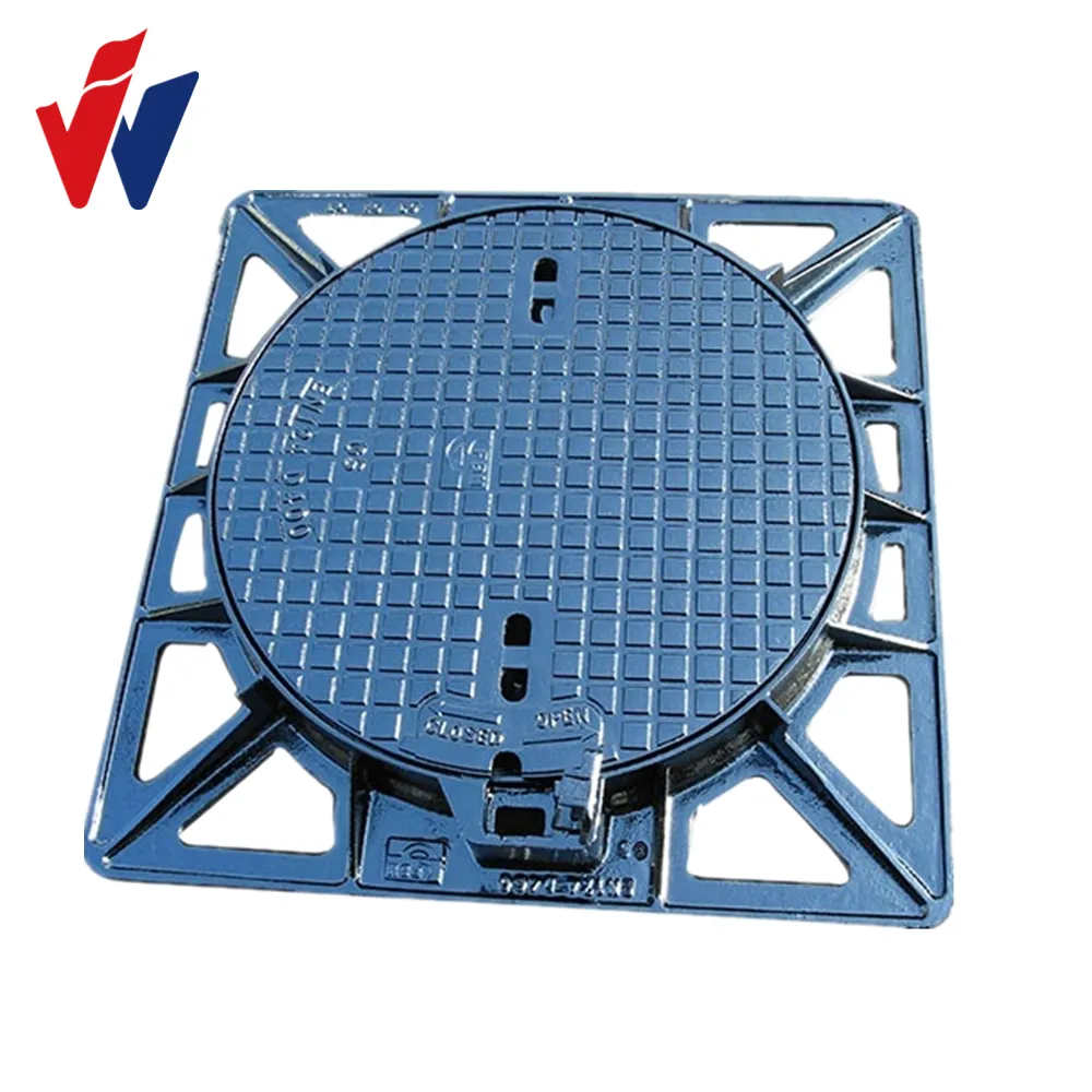 wholesale price ductile iron casting manhole cover Durable cast iron square hidden concrete standard manhole cover