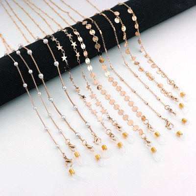 2021 Gold Plated Jewelry Necklace Sunglasses Masking Chain Holder Strap Eyewears Lanyard Eyeglass Chains Cord for Women