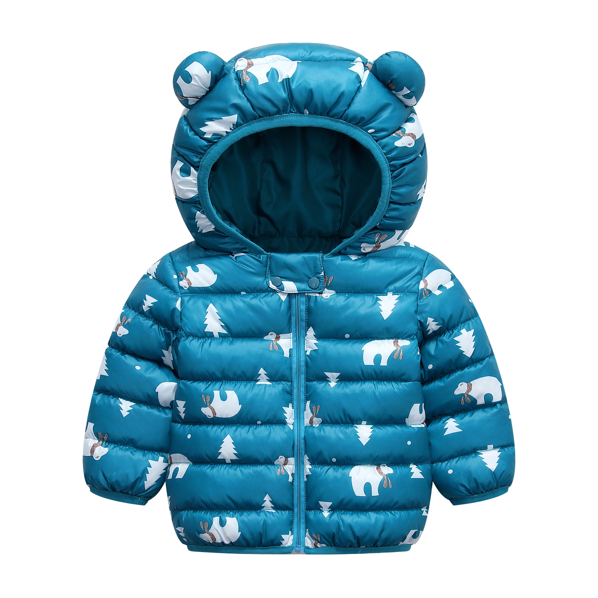 Korean girls winter clothes boys short puffer down jacket solid girls thicken hooded padded wholesale