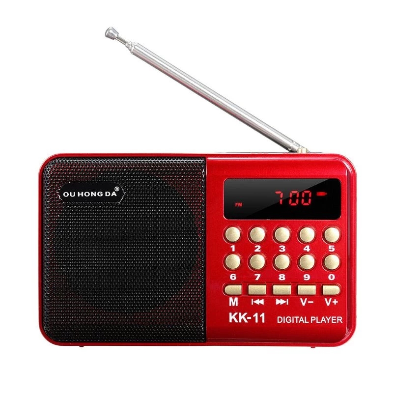 Миниатюрный радиомагнитофон K11 с USB-зарядкой, Маленький цифровой FM MP3-плеер, динамик с поддержкой TF-карты