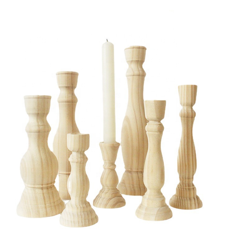 Modern Luxury Single Fancy Rustic Style Wood Candle Holder In