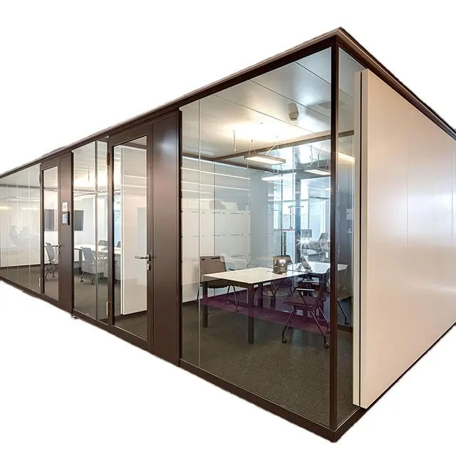 glass office partition divider wall for bank office Frameless daminated Glass Office System