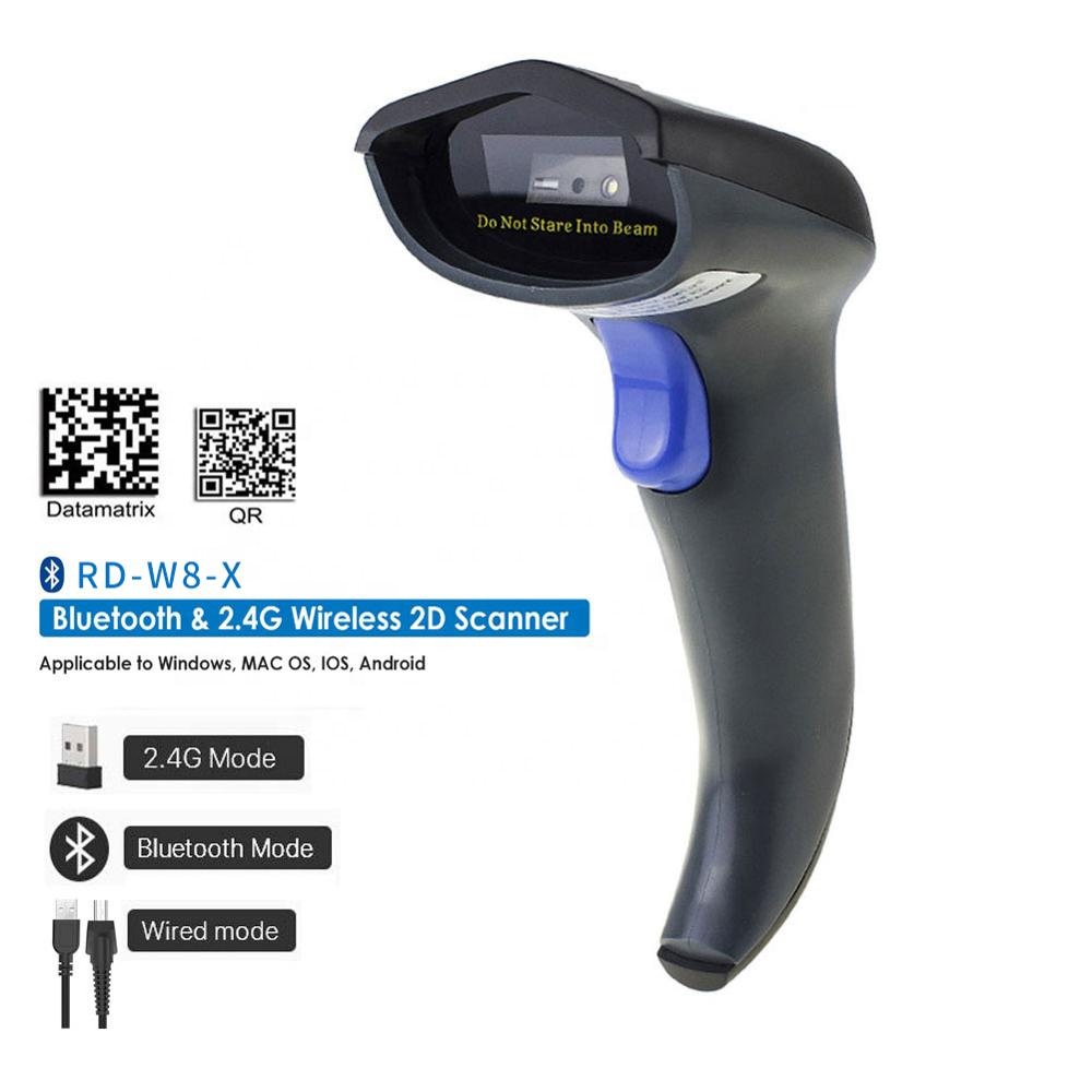 W3 Wired CCD Barcode Reader AND W8-X BT Wireless 2D QR Barcode Scanner Scan PDF417 Data Matrix