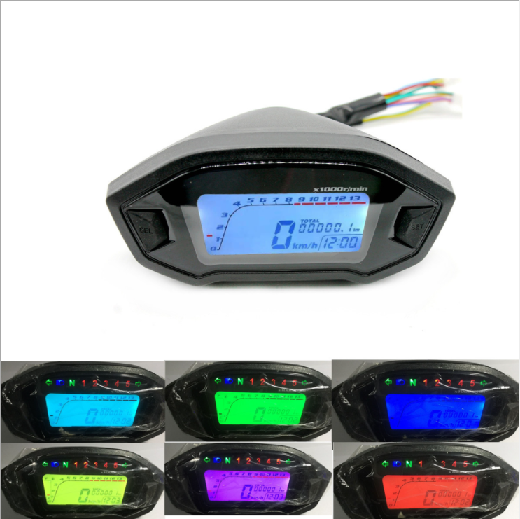 Senlight LCD instrument 12V suitable for motorcycle refitted speedometer odometer tamerometer LIQUID crystal 2-4 cylinder