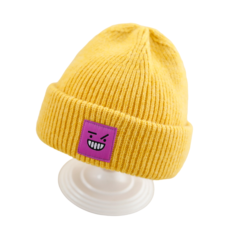 Wholesale Fashion Custom Label Children Winter Skull Cap Warm Winter Kid Beanie Hat