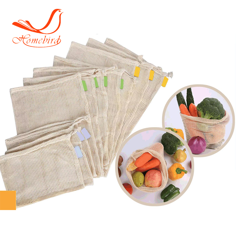 Cheap Large Reusable Organic Cotton Tote Mesh Shopping String Net bag For Vegetables And Package
