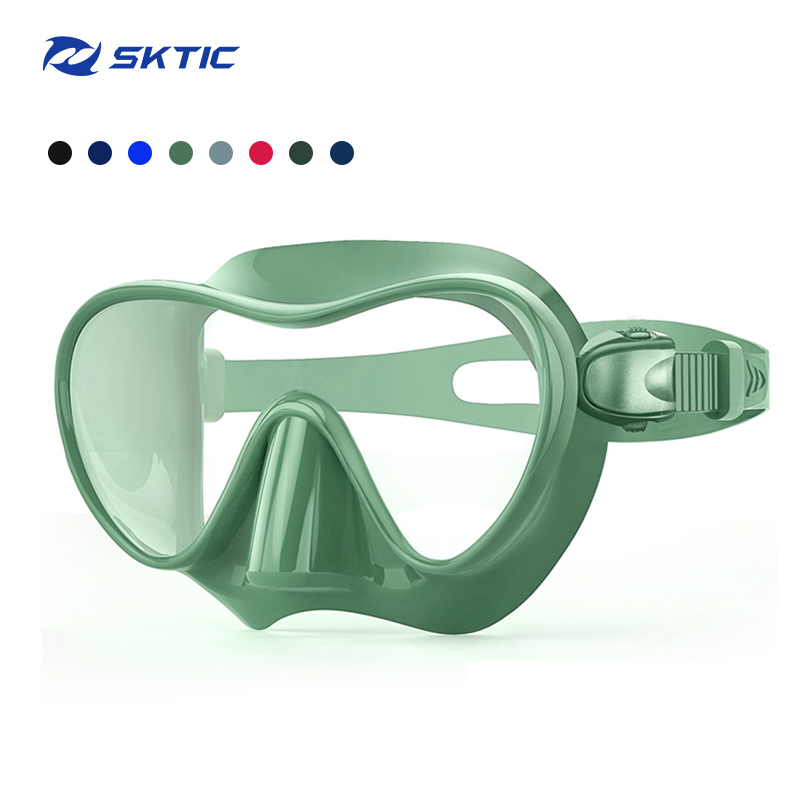 SKTIC Top quality underwater diving equipment women mask silicone anti-fog free dive freediving mask for unisex