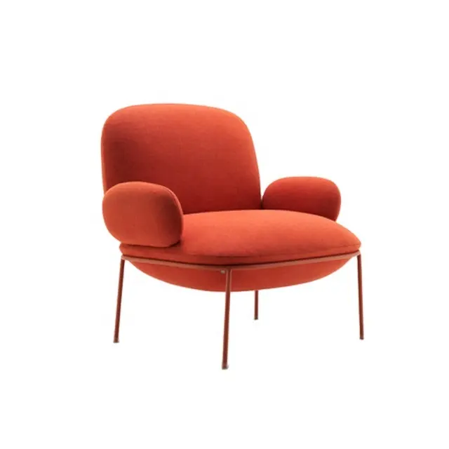 Elegant Design Hotel Office Waiting Area Leisure Sofa Home Furniture Fabric Metal Legs Single Sofa Chair