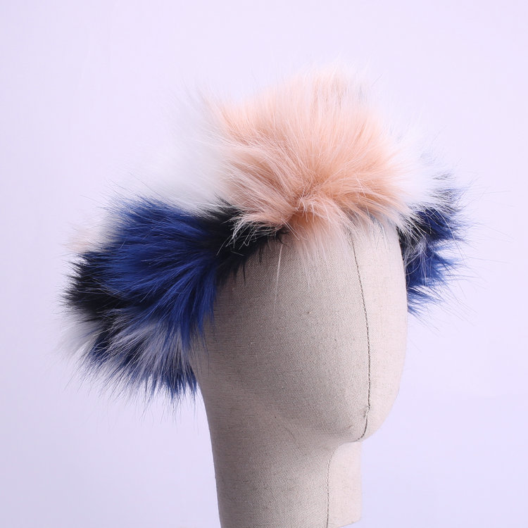 2020 Winter wholesale christmas Fake fox Fur rainbow colorfu lady /child headband ready to ship