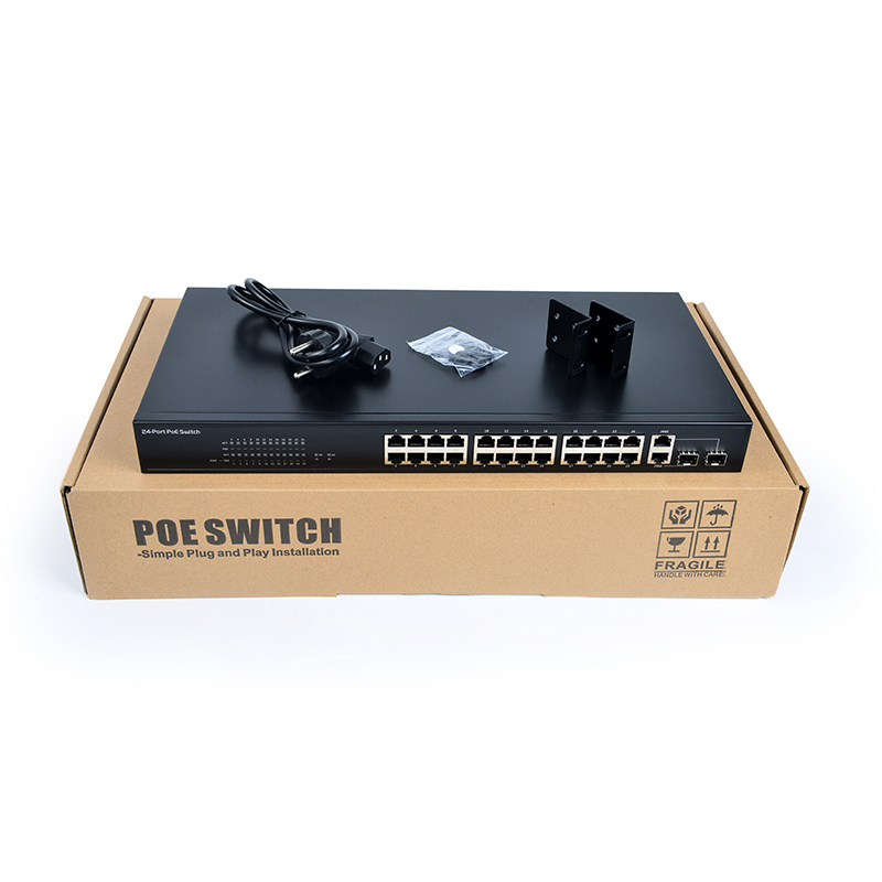 Коммутатор PoE с 24 портами Gigabit port, международный стандарт IEEE 802.3af/at PoE, совместимый