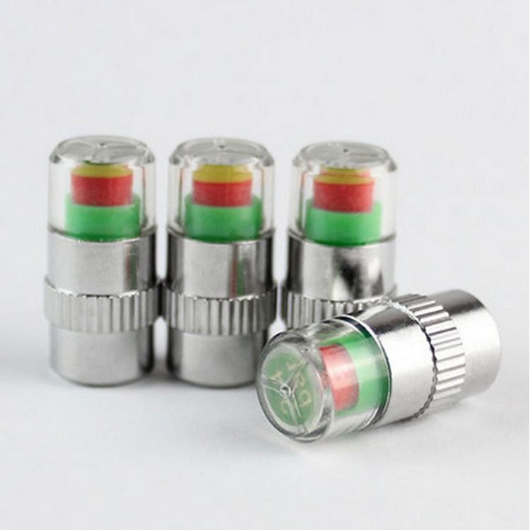 Клевера 36PSI 2,4 Бар 4 шт. монит набор инструментов для автомобиля система контроля давления в шинах воздуха оповещения хромированный металл вентиля покрышек легковых автомобилей, шапки