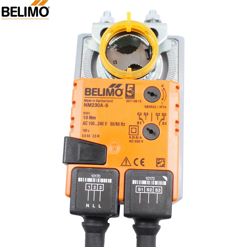 BELIMO original NM230A-S Rotary actuator 10 Nm AC 100-240 V Open/close 3-point 150 s CE IP54 in stock HVAC override switch