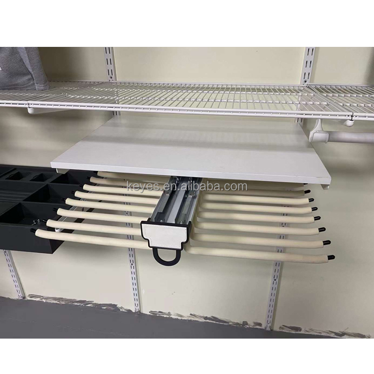 High-End Wardrobe Hardware: Premium Accessories Including Top-Mounted Garment Display Stands and Pull-Out Trouser Racks