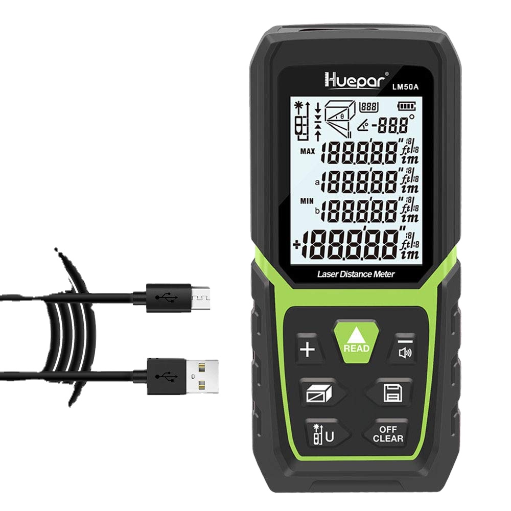 HUEPAR LM50A & LM100A & LM120A с перезаряжаемой литий-ионной батареей, электрический датчик угла, многорежимный лазерный дальномер