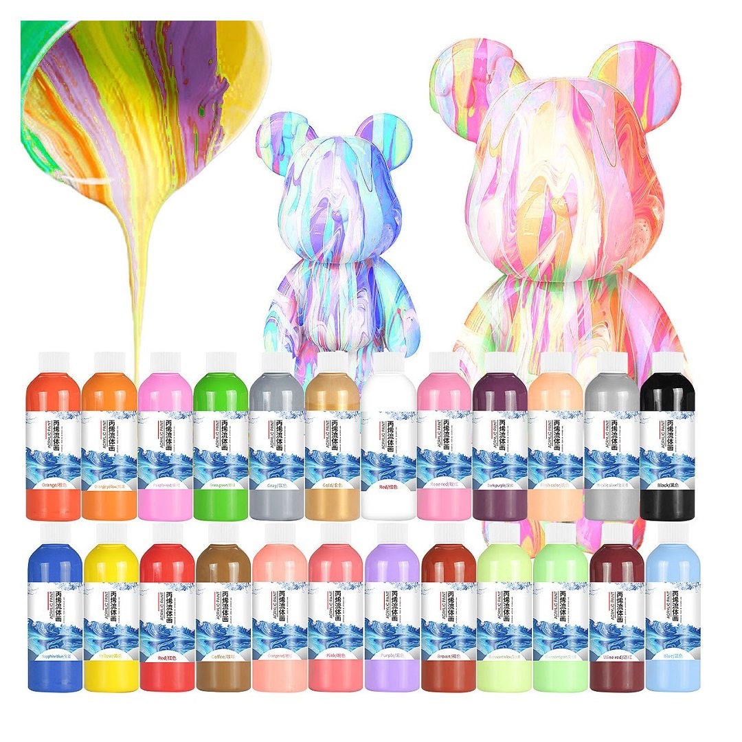 Professional 100ml Non-Tox Fluid Diy Bear Artist Acrylic Paint Fluid Acrylic Paint Colour