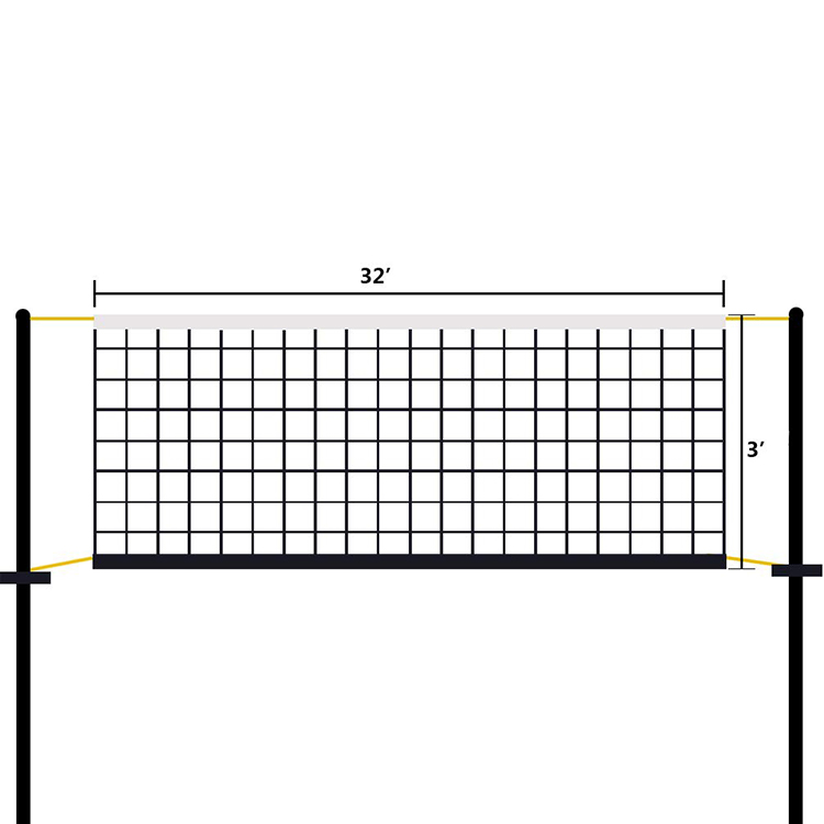Outdoor Sport Portable Used Volleyball Training Net Set Training Institution PE Net with Mesh 1.8 Inch Durable T-King 300pcs