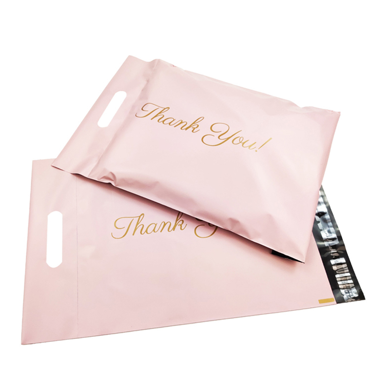 Розовые почтовые сумки с надписью Thank you, пакет курьерской доставки с логотипом на заказ, почтовые сумки для футболок, платьев, почтовых отправлений