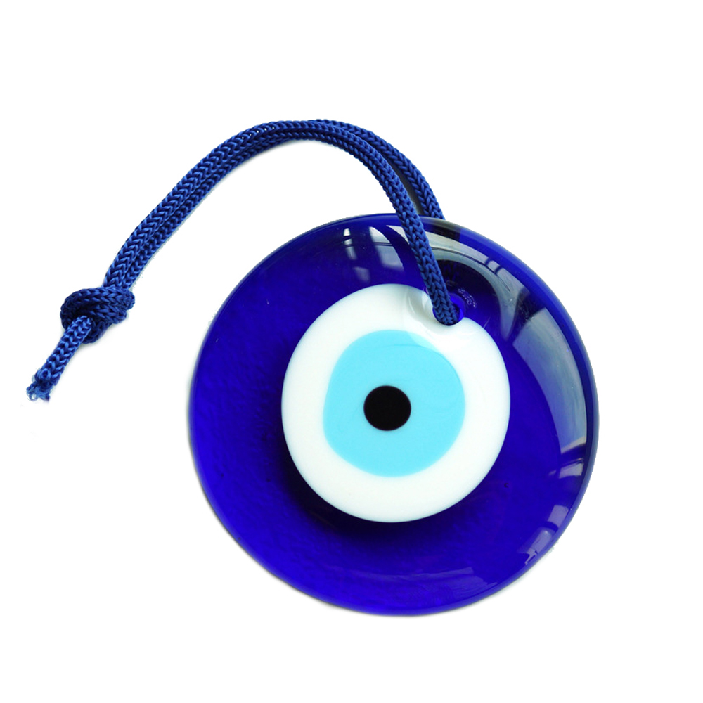 Lucky Eye Glass Blue Turkish Pendant Wall Hanging Decor Rope Chain Simple Decoration for Home Living Room Car LE715 evil eye