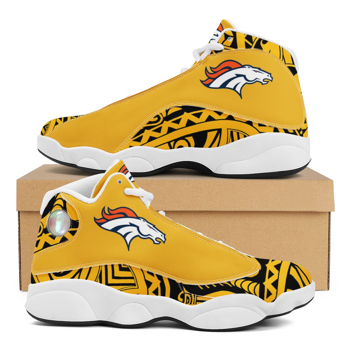 Custom 2021 Men Running Sneakers Denver American football Sport Run Shoes Men Walking Shoes Casual Shoes Fashion nfle Sneakers