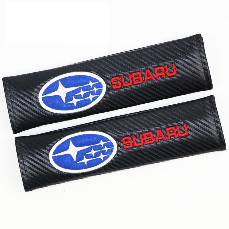 2PCS Car Seat Belt Pads Seat Shoulder Strap Pad Cushion Cover For Subaru Forest Human Lion XV Impreza WRX STI BRZ accessories